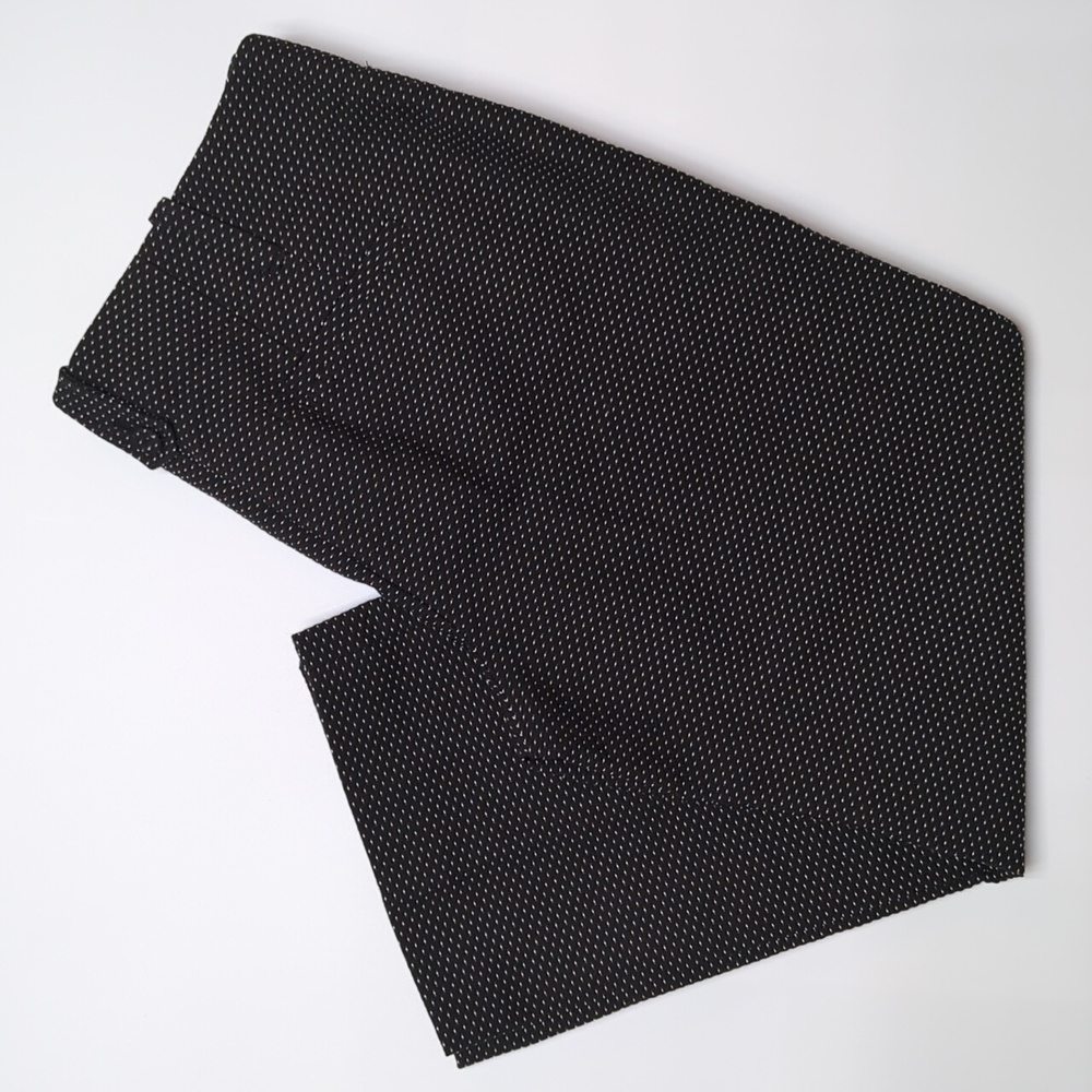 Ann Taylor MARGO Capri Pant Black Small White Dot Print Classic Timeless Size 8